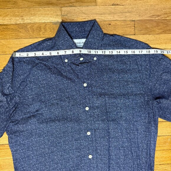 Ledbury Blue Geometic Pattern Long Sleeve Button Down Size Medium Slim Fit - Picture 4 of 8